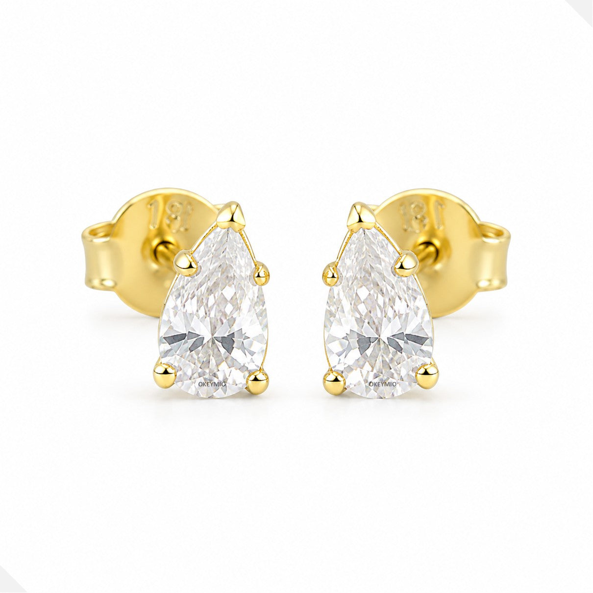 Aretes Gota Cristal Oro Laminado 18K Mujer Niña