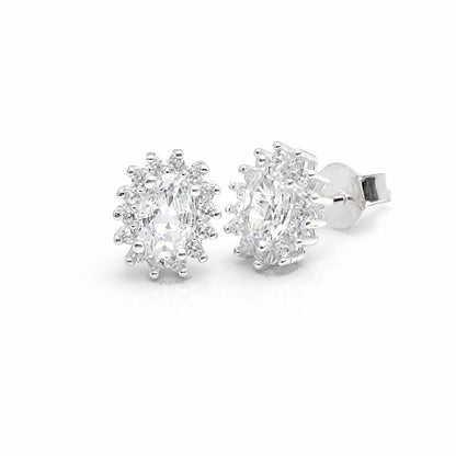 Aretes Elegantes En Plata 925 Piedra Circones