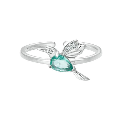 Anillo Ajustable Colibrí En Plata 925