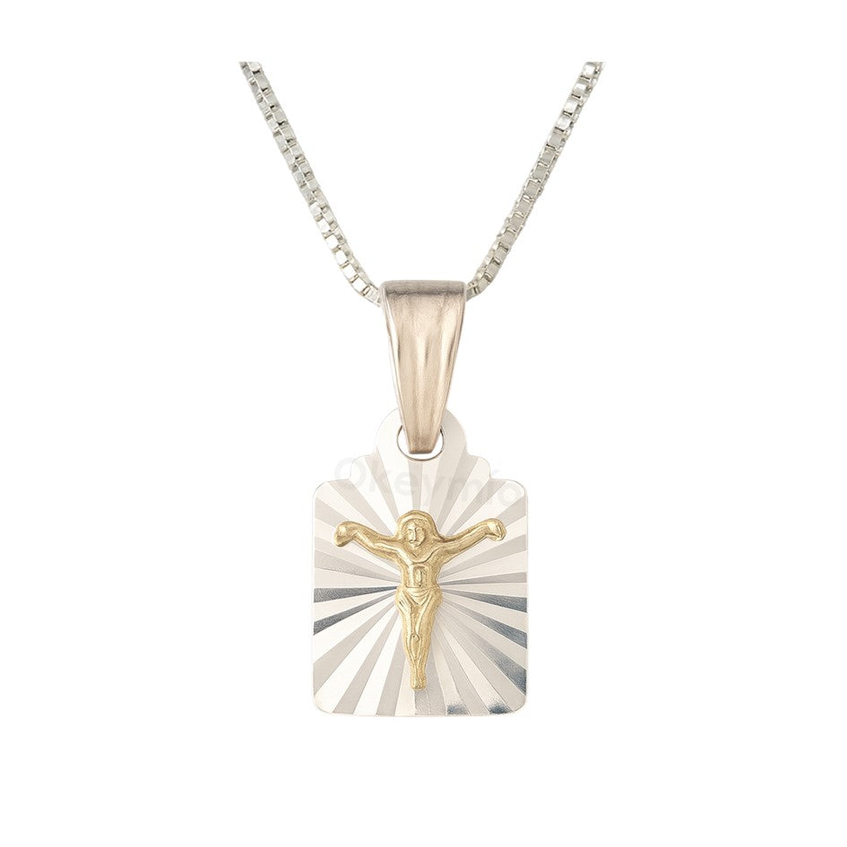 Dije y Cadena Con Cruz En Oro Plata 925 Unisex