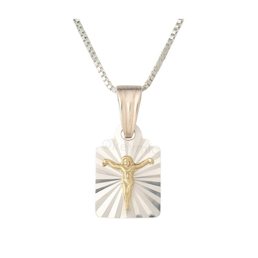 Dije y Cadena Con Cruz En Oro Plata 925 Unisex