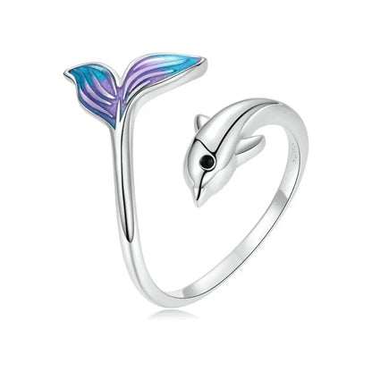 Anillo Ajustable Delfín Plata 925