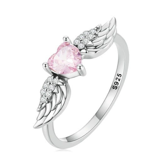 Anillo Corazón Con Alas De Ángel En Plata 925