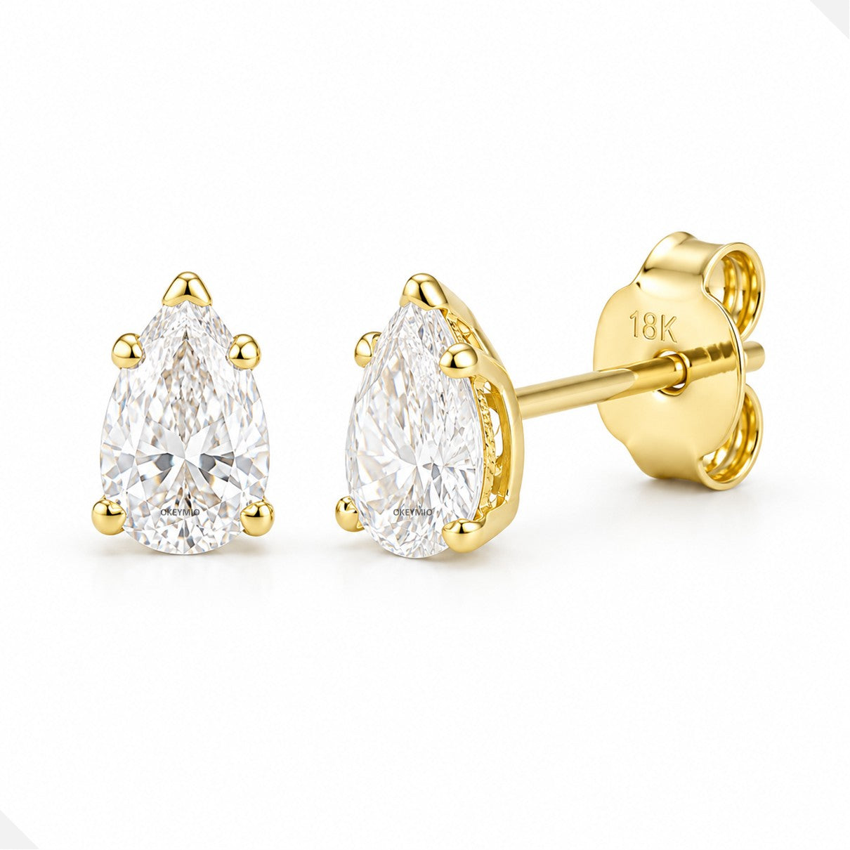 Aretes Gota Cristal Oro Laminado 18K Mujer Niña
