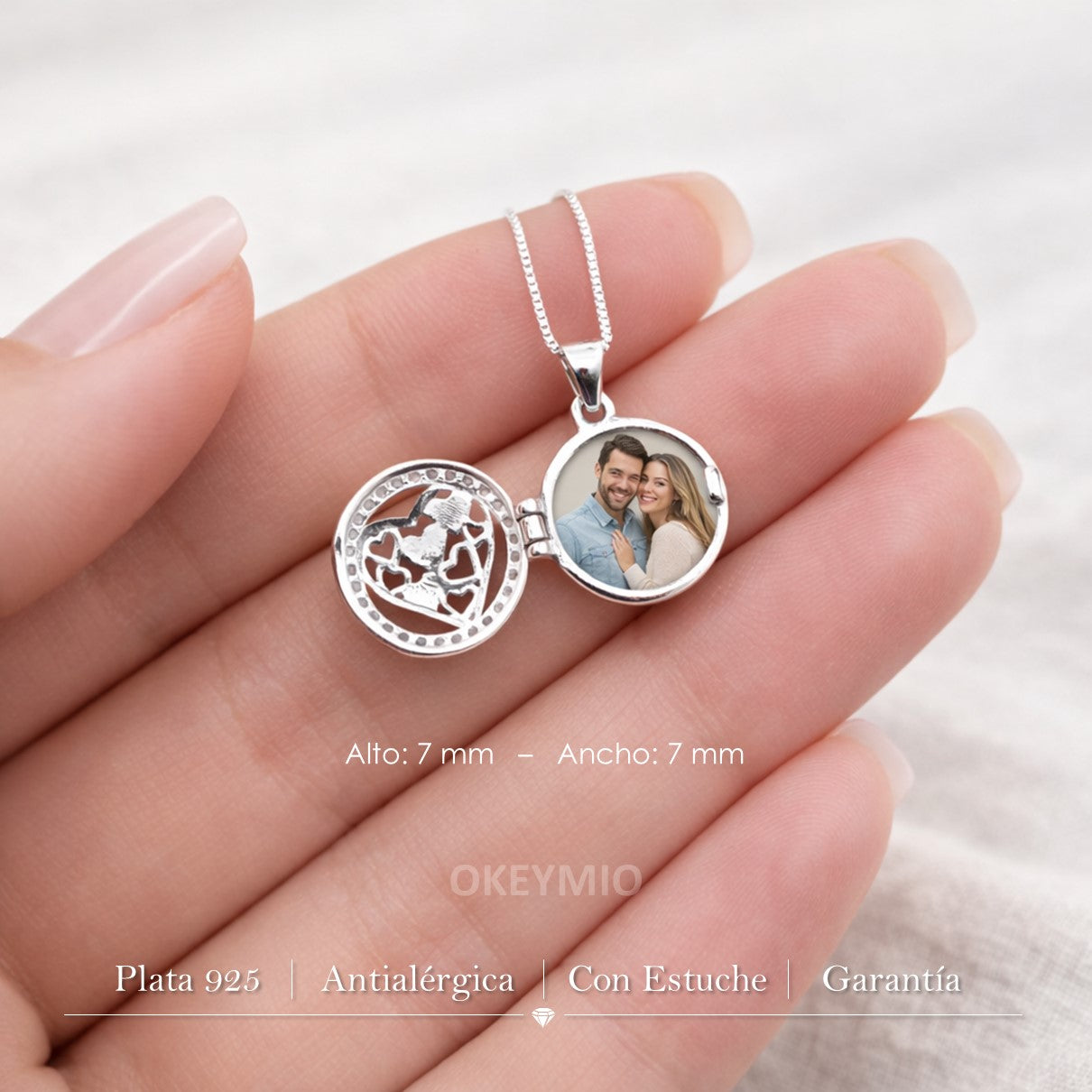 Dije Relicario Plata 925 Guarda Foto Amor Regalo