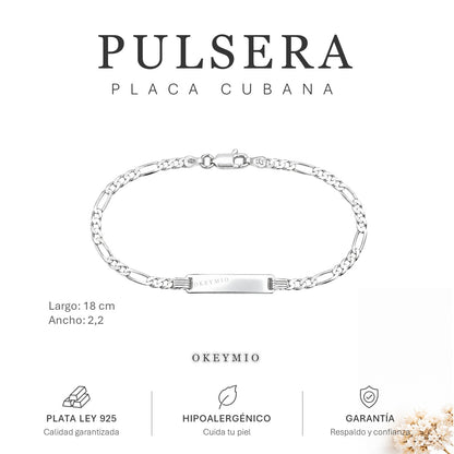 Pulsera Con Placa En Plata 925 Italiana