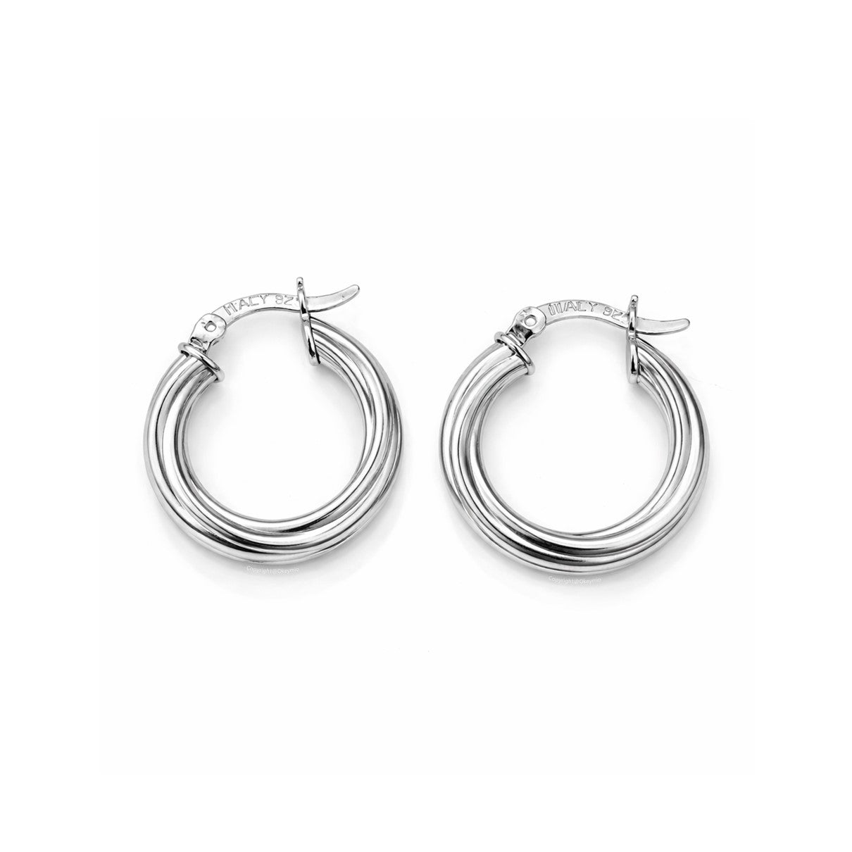 Candongas Trenzada Melcocha En Plata 925 - 2 Cm