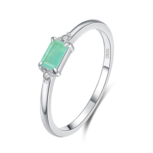 Anillo Para Mujer Con Piedra Turmalina Rectangular