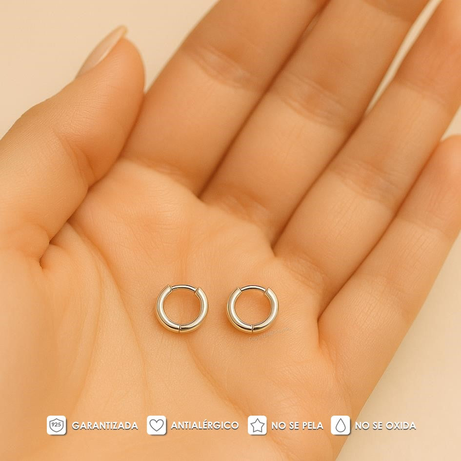 Aretes Aro Candonga En Plata 925 Unisex