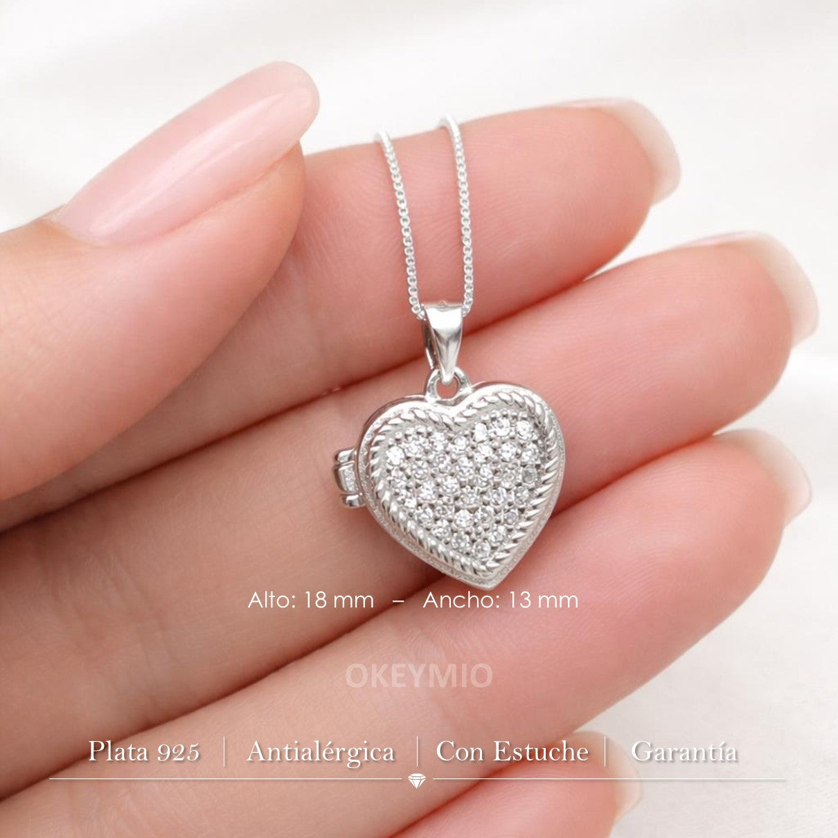 Dije Relicario Plata 925 Guarda Foto Amor Regalo