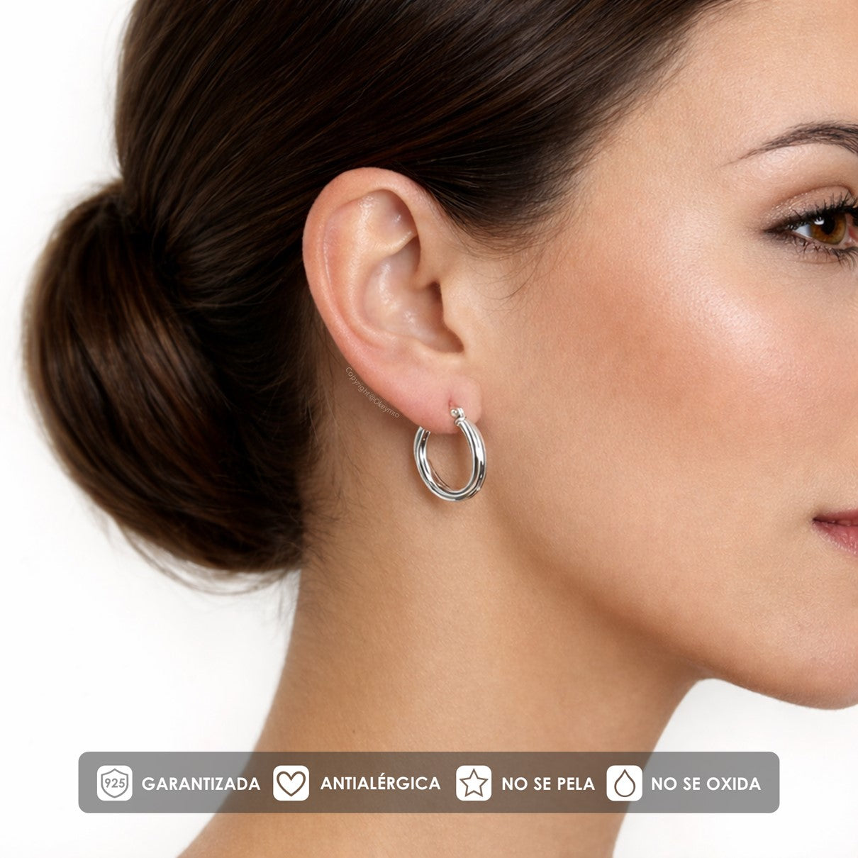 Candongas Trenzada Melcocha En Plata 925 - 2 Cm