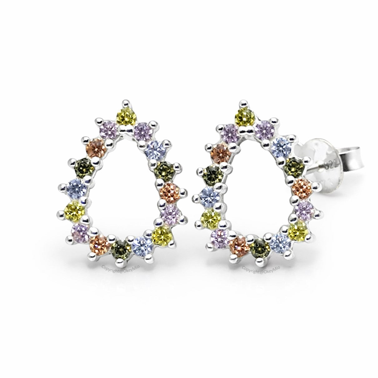 Aretes Elegantes En Plata 925 Piedra Circones