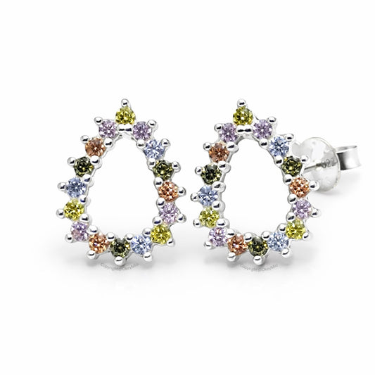 Aretes Elegantes En Plata 925 Piedra Circones