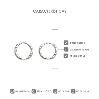 Aretes Aro Candonga En Plata 925 Unisex