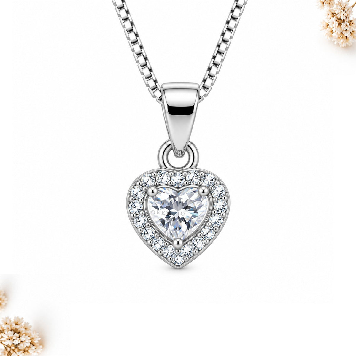Cadena Con Dije Corazón En Plata 925 Para Mujer