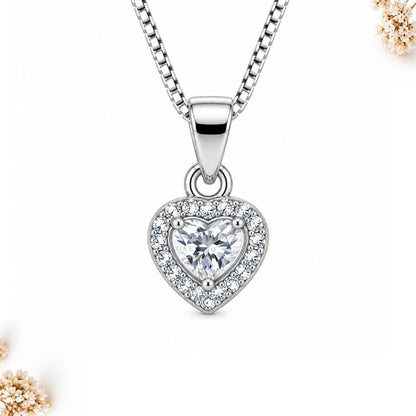 Cadena Con Dije Corazón En Plata 925 Para Mujer