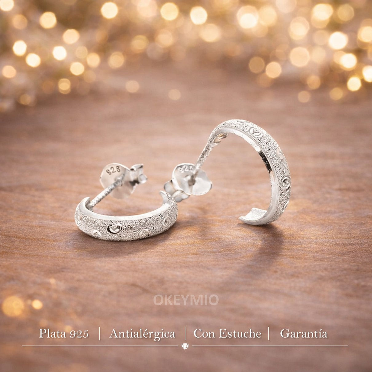 Aretes Candongas Plata 925 Pequeñas Elegantes Mujer