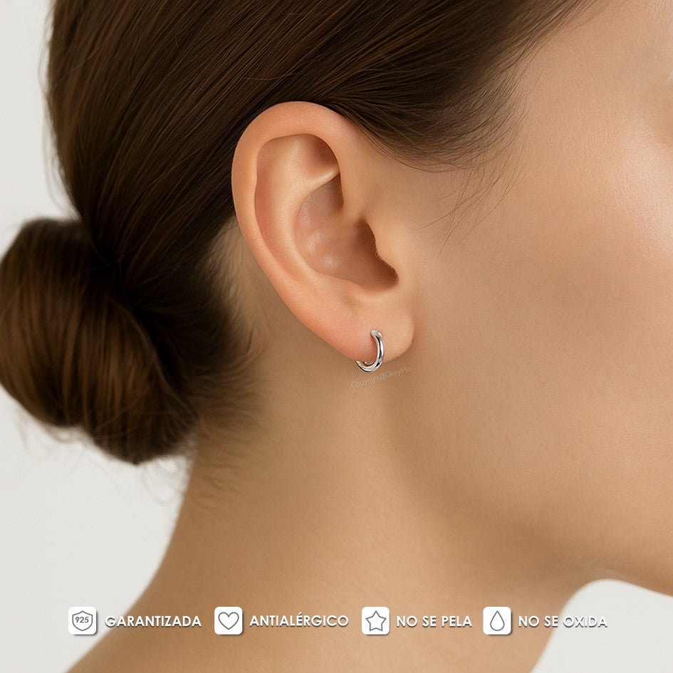 Aretes Aro Candonga En Plata 925 Unisex