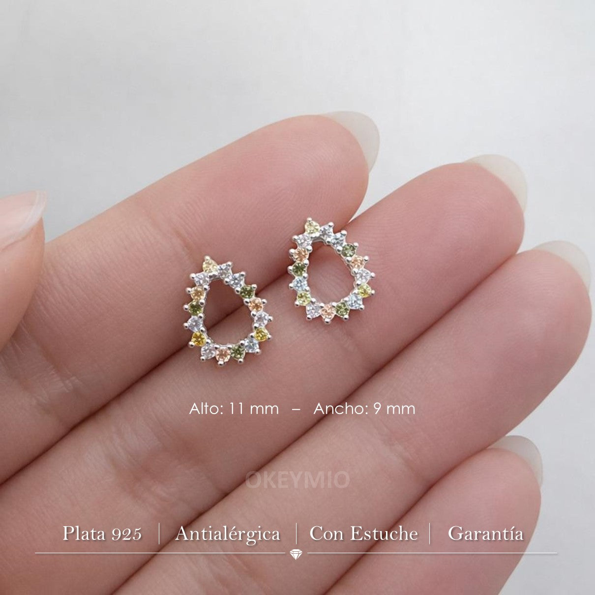 Aretes Elegantes En Plata 925 Piedra Circones