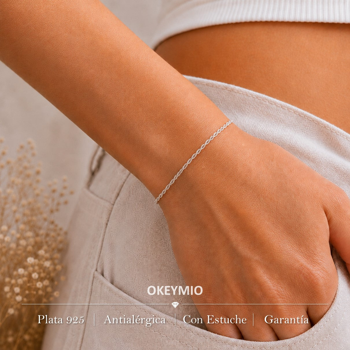 Pulsera Trenzada En Plata 925 Italiana