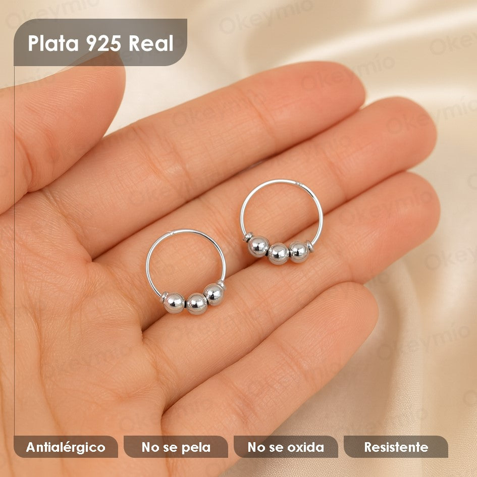 Candongas En Plata 925 Balines