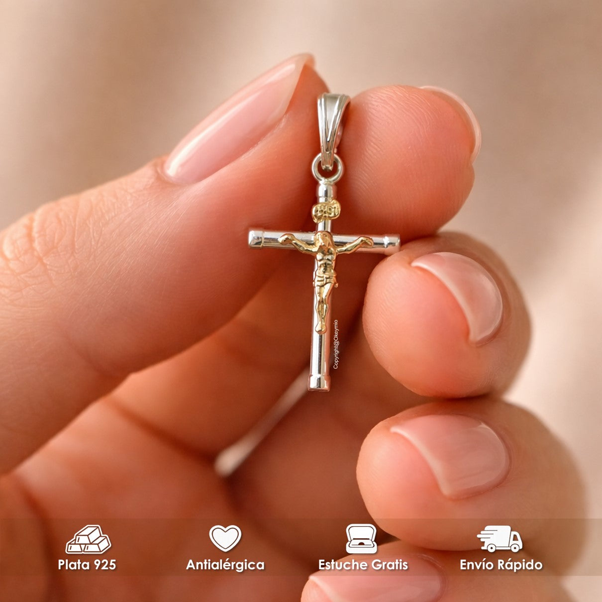 Dije Cruz Plata 925 Cristo Para Hombre Mujer Elegante