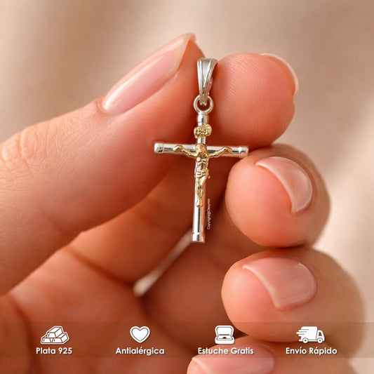Dije Cruz Plata 925 Cristo Para Hombre Mujer Elegante