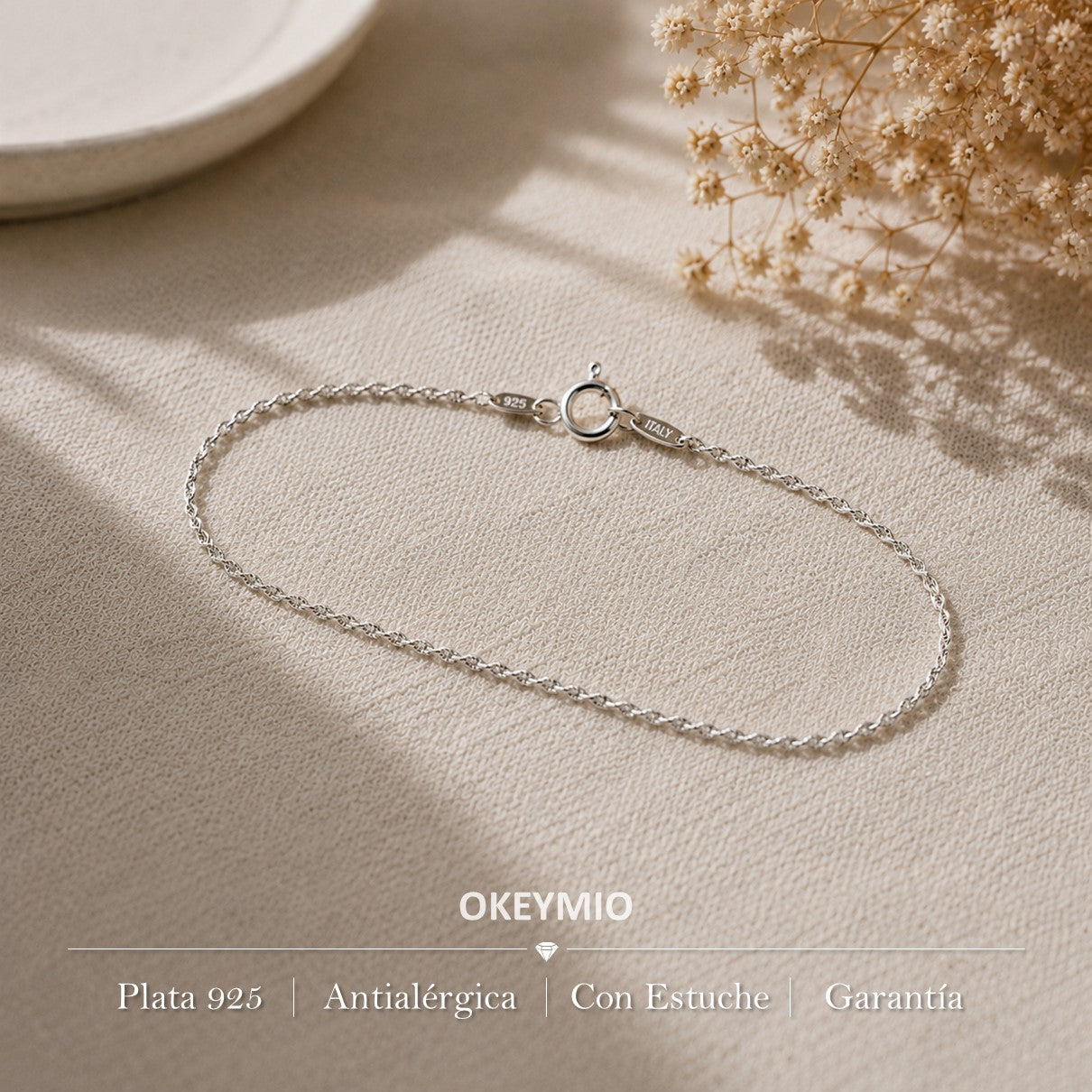 Pulsera Trenzada En Plata 925 Italiana