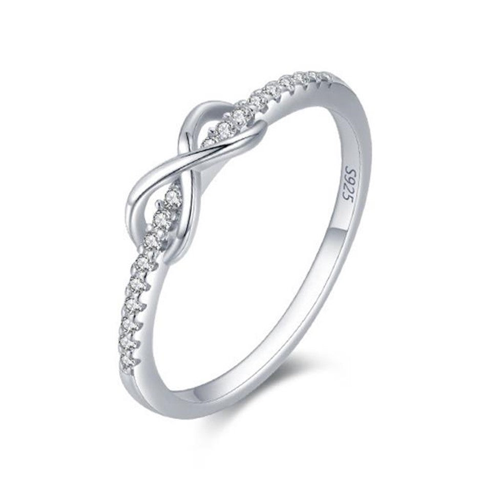Anillo En Plata 925 Y Circonitas Amor Infinito