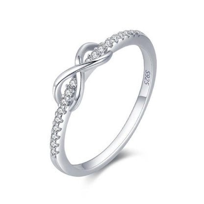 Anillo En Plata 925 Y Circonitas Amor Infinito
