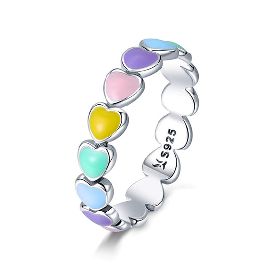 Anillo En Plata 925 De Corazones