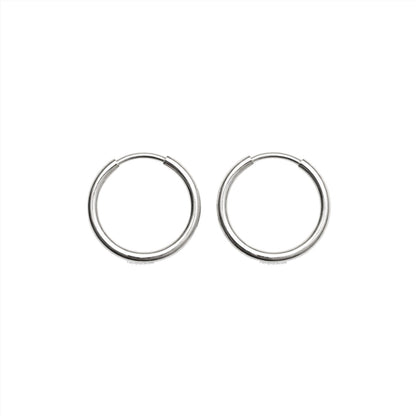 Candongas Plata 925 Clásicas Argolla Lisa Unisex
