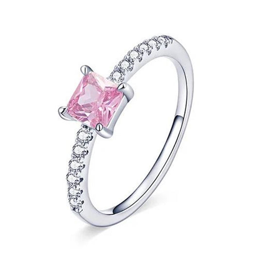 Anillo Plata 925 Solitario Circonita Brillante