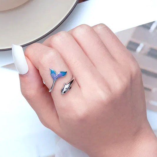 Anillo Ajustable Delfín Plata 925