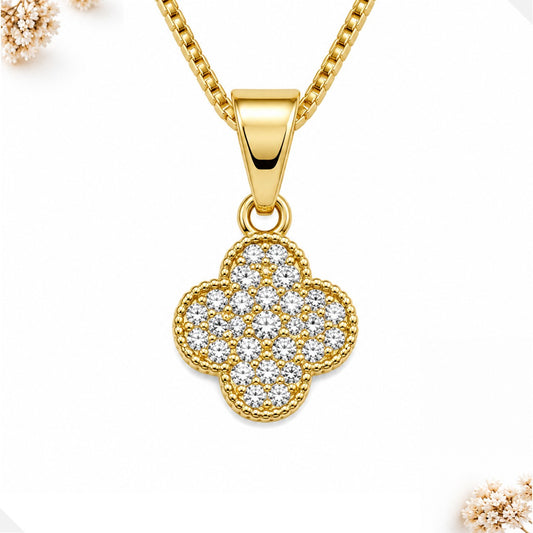 Dije Trébol Van Cleef Circones Oro Laminado Para Mujer