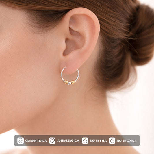 Candongas Oro Plata 925 - 1.5 Cm