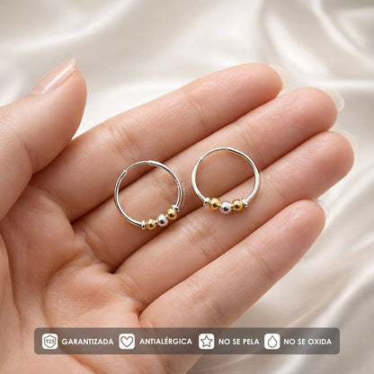Candongas Oro Plata 925 - 16 mm