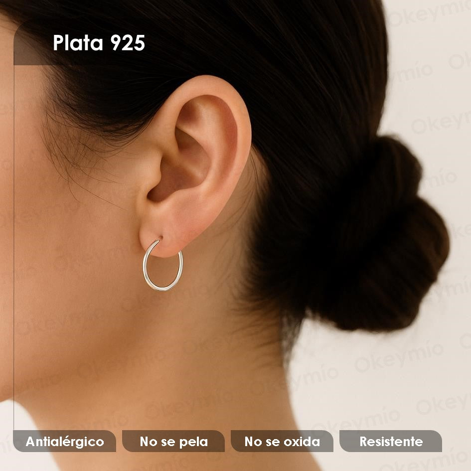 Aretes Aro Candonga En Plata 925 1.9 mm