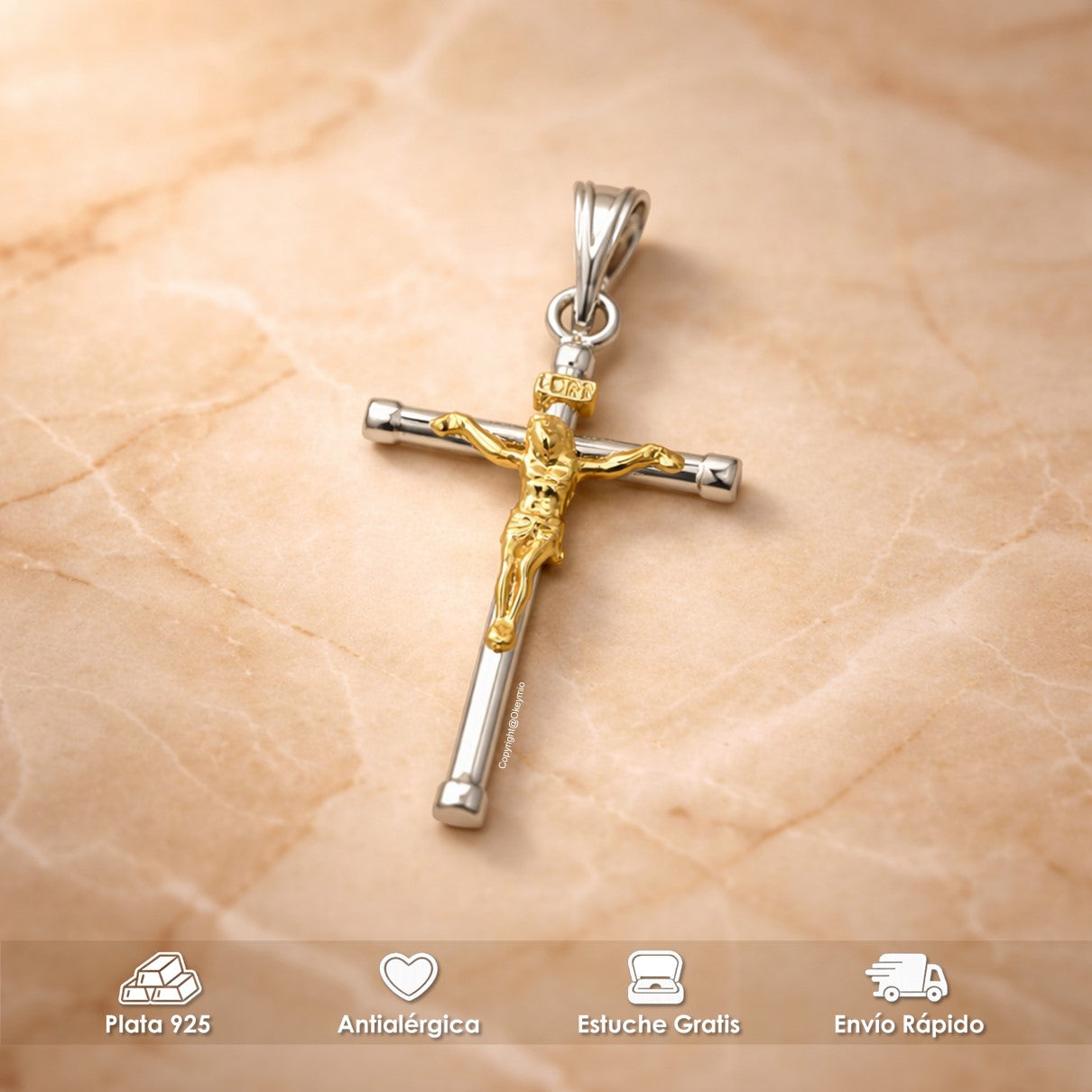 Dije Cruz Plata 925 Cristo Para Hombre Mujer Elegante