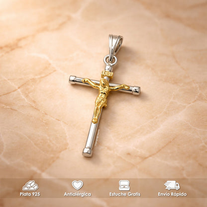 Dije Cruz Plata 925 Cristo Para Hombre Mujer Elegante