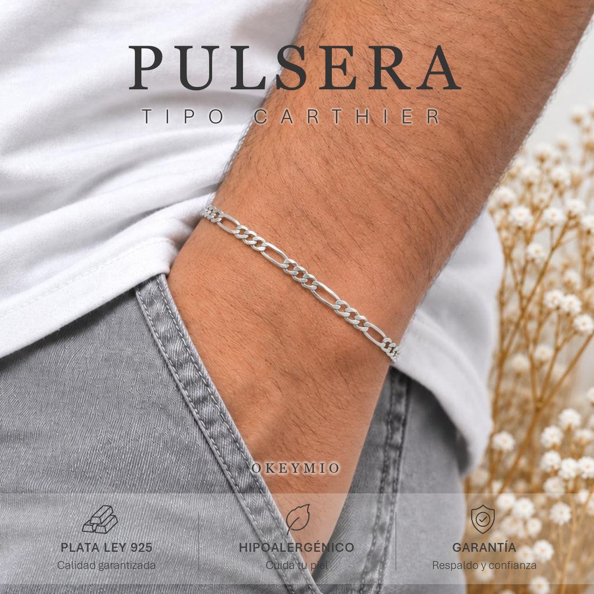 Pulsera Tipo Cartier En Plata 925 Italiana
