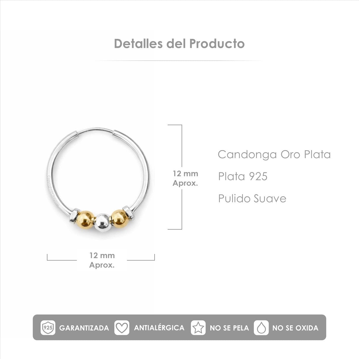 Candongas Oro Plata 925 - 1.5 Cm