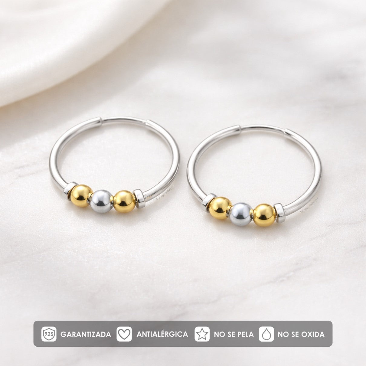 Candongas Oro Plata 925 - 1.5 Cm