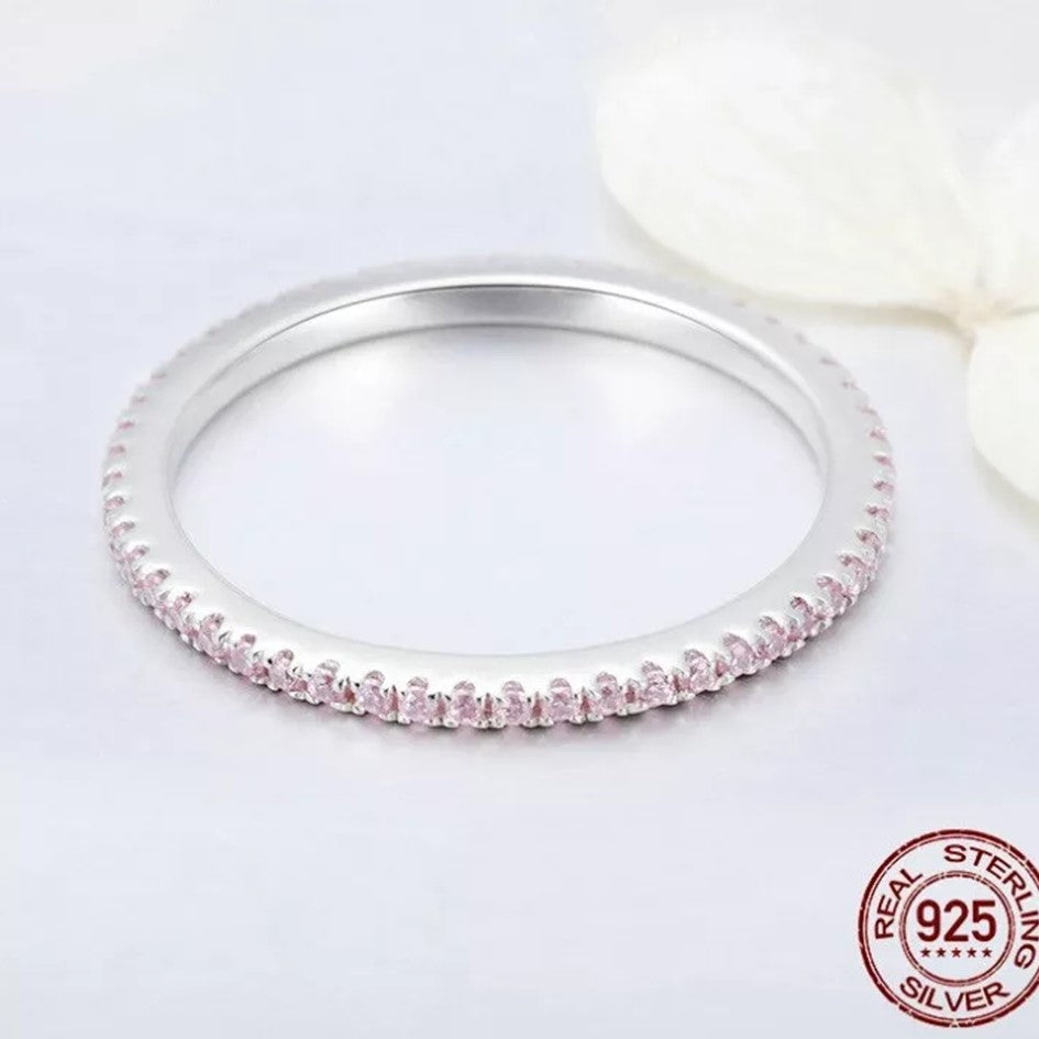 Anillo Con Circones Rosado En Plata 925