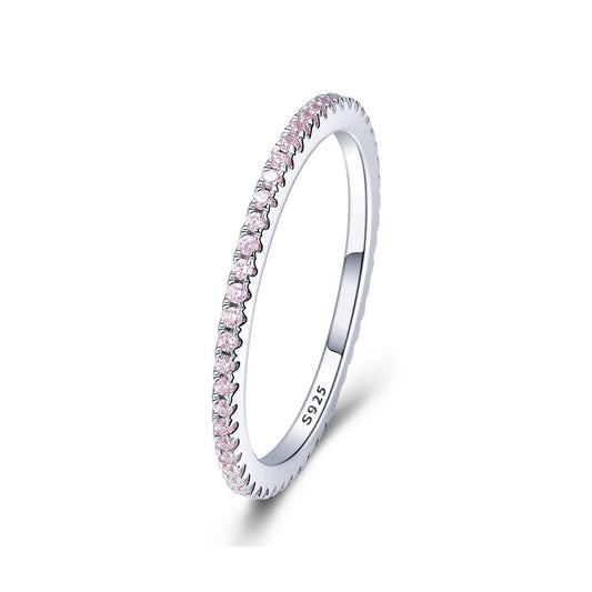 Anillo Con Circones Rosado En Plata 925