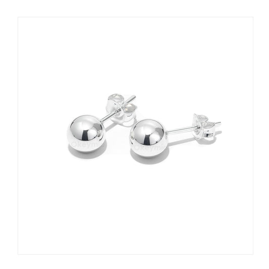Aretes Topos Balin En Plata 925 Rosca De Seguridad