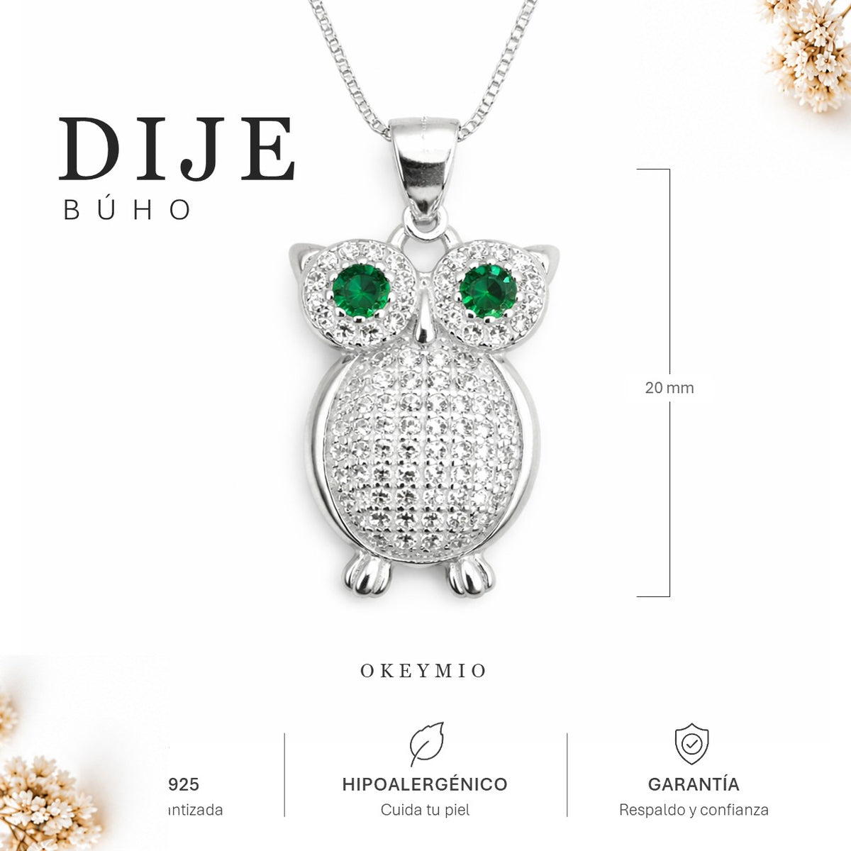 Dije Búho De La Sabiduría En Plata 925