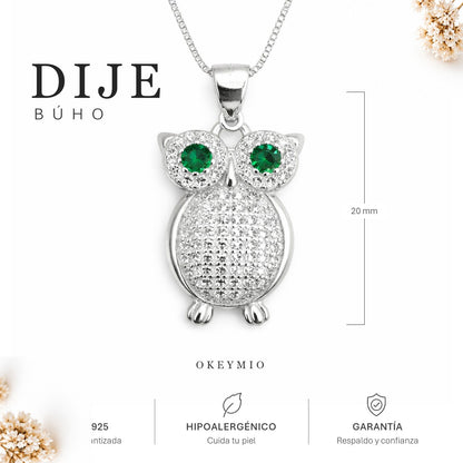 Dije Búho De La Sabiduría En Plata 925