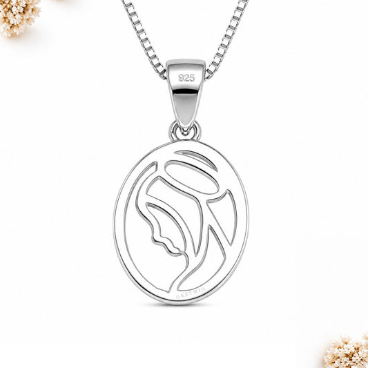 Dije Y Collar Virgen María Plata 925 Para Mujer