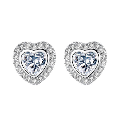 Aretes Topos Corazón En Plata 925